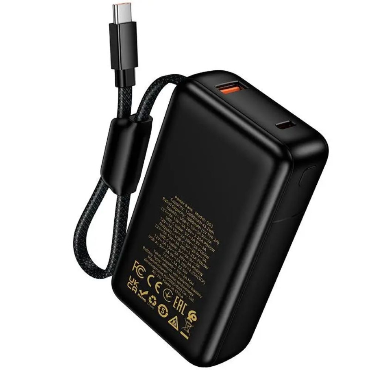 Hoco Q53 Power Bank 12000mAh 65W Power Delivery Μαύρο