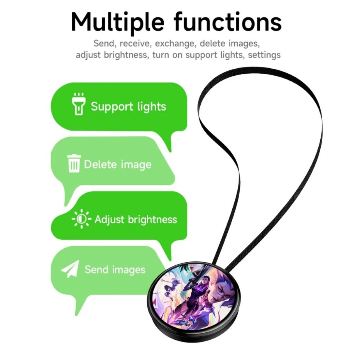 Hoco Wireless Display Badge 1 85'' 360p Y130 Μαύρο