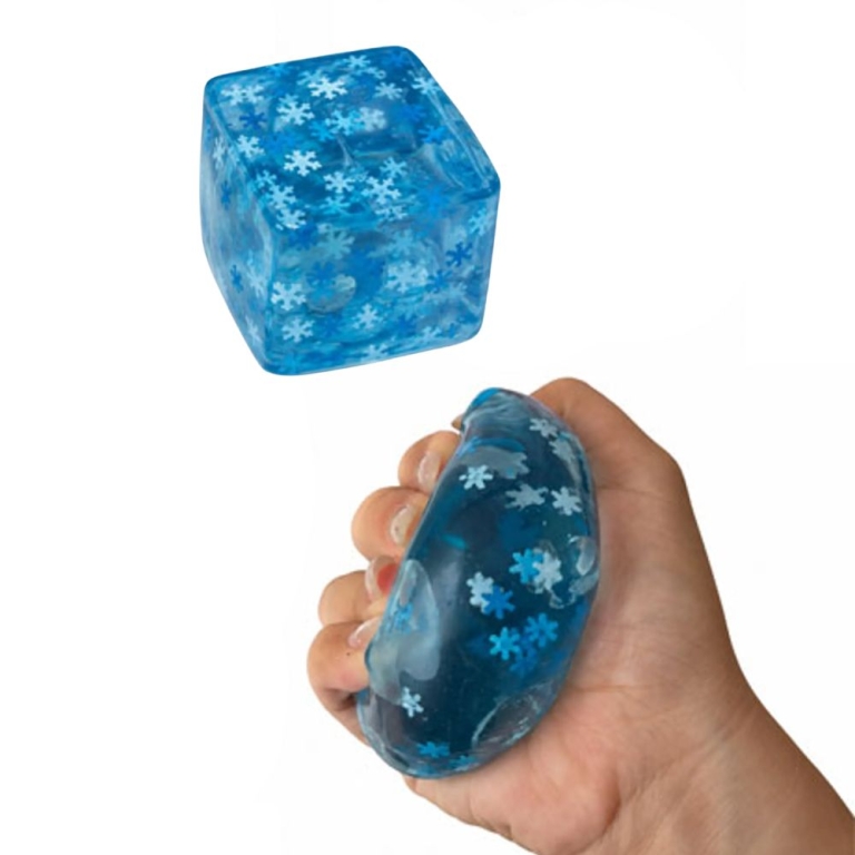 Ice Cube Squishy Κύβος με Νιφάδες Χιονιού Αντιστρές