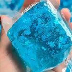 Ice Cube Squishy Κύβος με Νιφάδες Χιονιού Αντιστρές