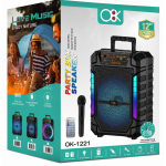 Ηχείο Karaoke Bluetooth 12″ 20W με RGB Φωτισμό, Μικρόφωνο & Τηλεχειριστήριο OK-1221 - Image 4