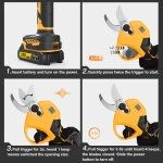 Ηλεκτρικό Κλαδευτήρι Μπαταρίας 21V με Brushless Μοτέρ και Κοπή 40mm HJ-001 - Image 4