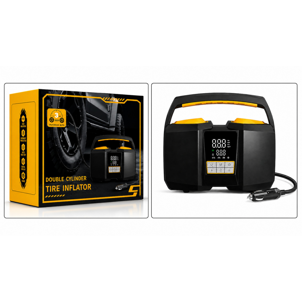 Ηλεκτρικός Αεροσυμπιεστής Αυτοκινήτου 12V 150PSI με Ψηφιακή Οθόνη LED T2504 - Image 2