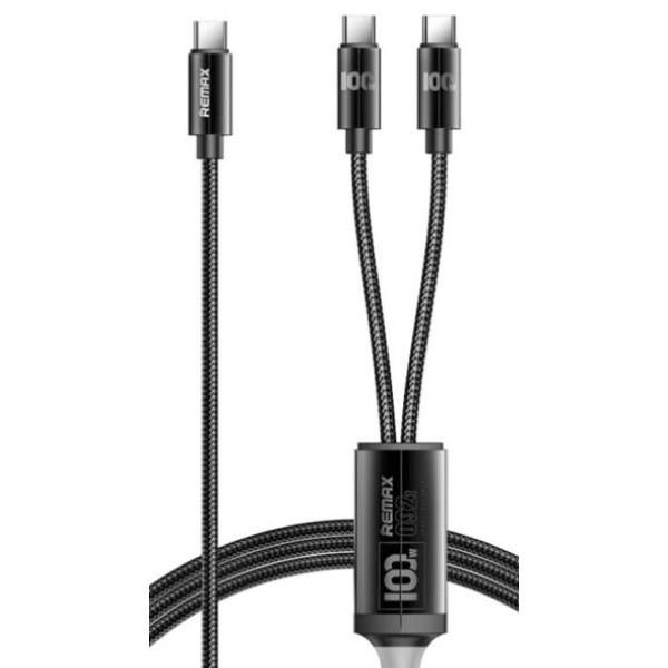 Καλώδιο Φόρτισης 2 σε 1 Type-C σε 2 Type-C 100W 1.2m Remax RC-092T