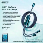 Καλώδιο Φόρτισης 2 σε 1 Type-C σε Type-C & Lightning 100W 1.2m Remax RC-093T - Image 3