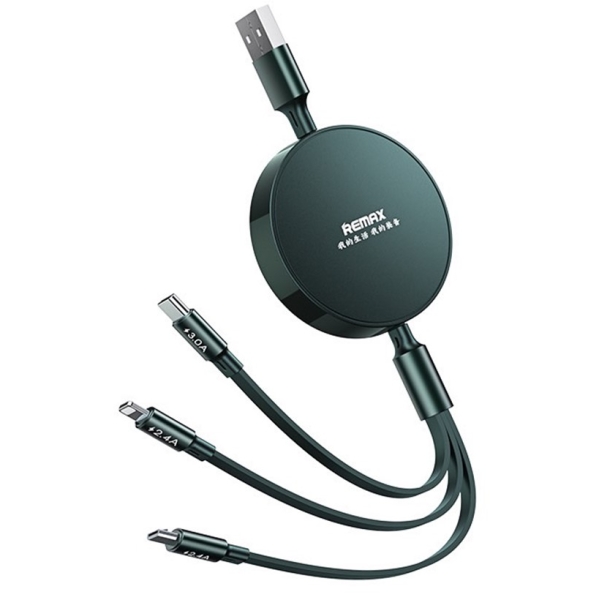 Καλώδιο Φόρτισης 3 σε 1 Lightning, Type-C & Micro USB 3A 1.1m Remax RC-C019
