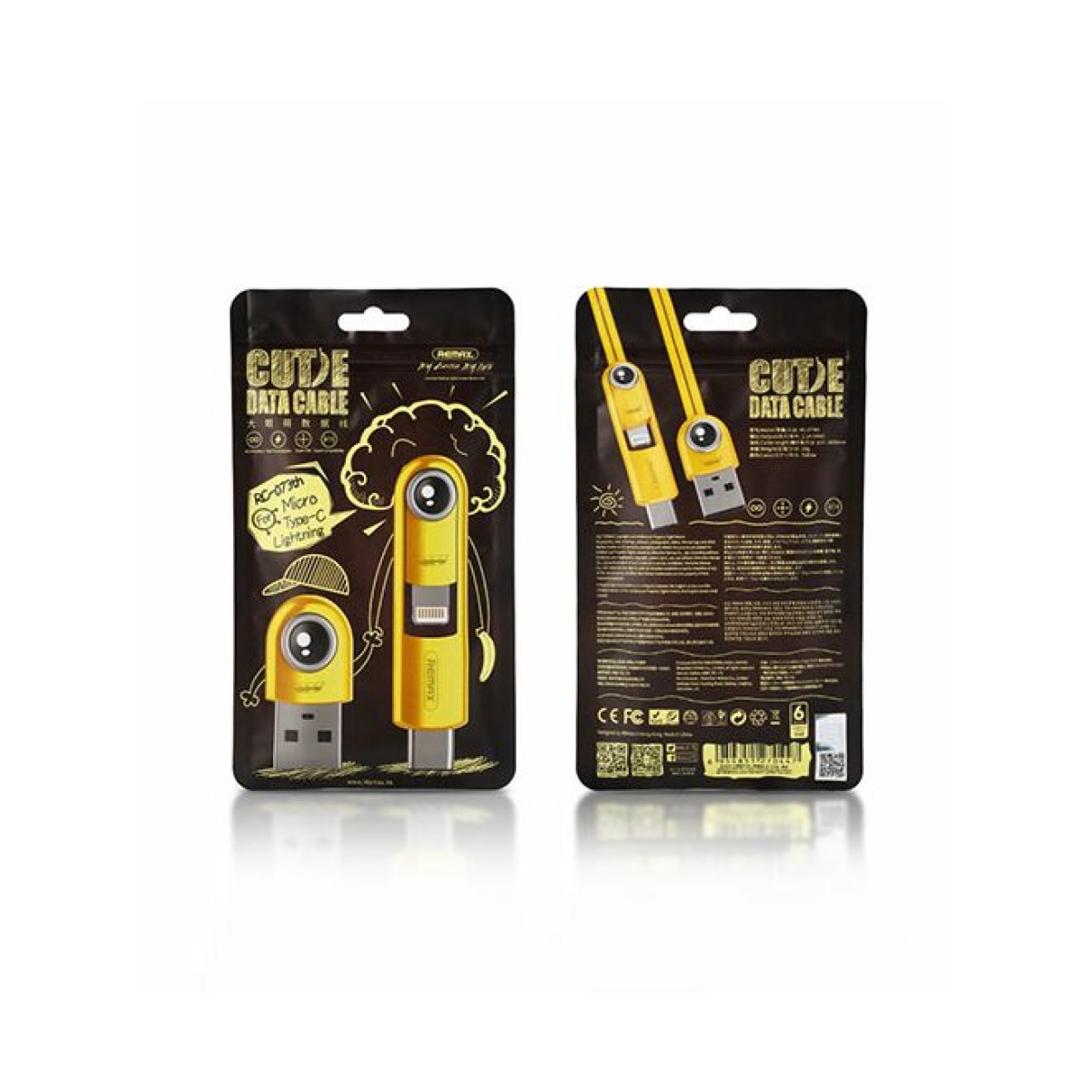 Καλώδιο Φόρτισης 3 σε 1 USB-A σε Lightning, Type-C & Micro USB 1m Remax RC-073TH - Image 3