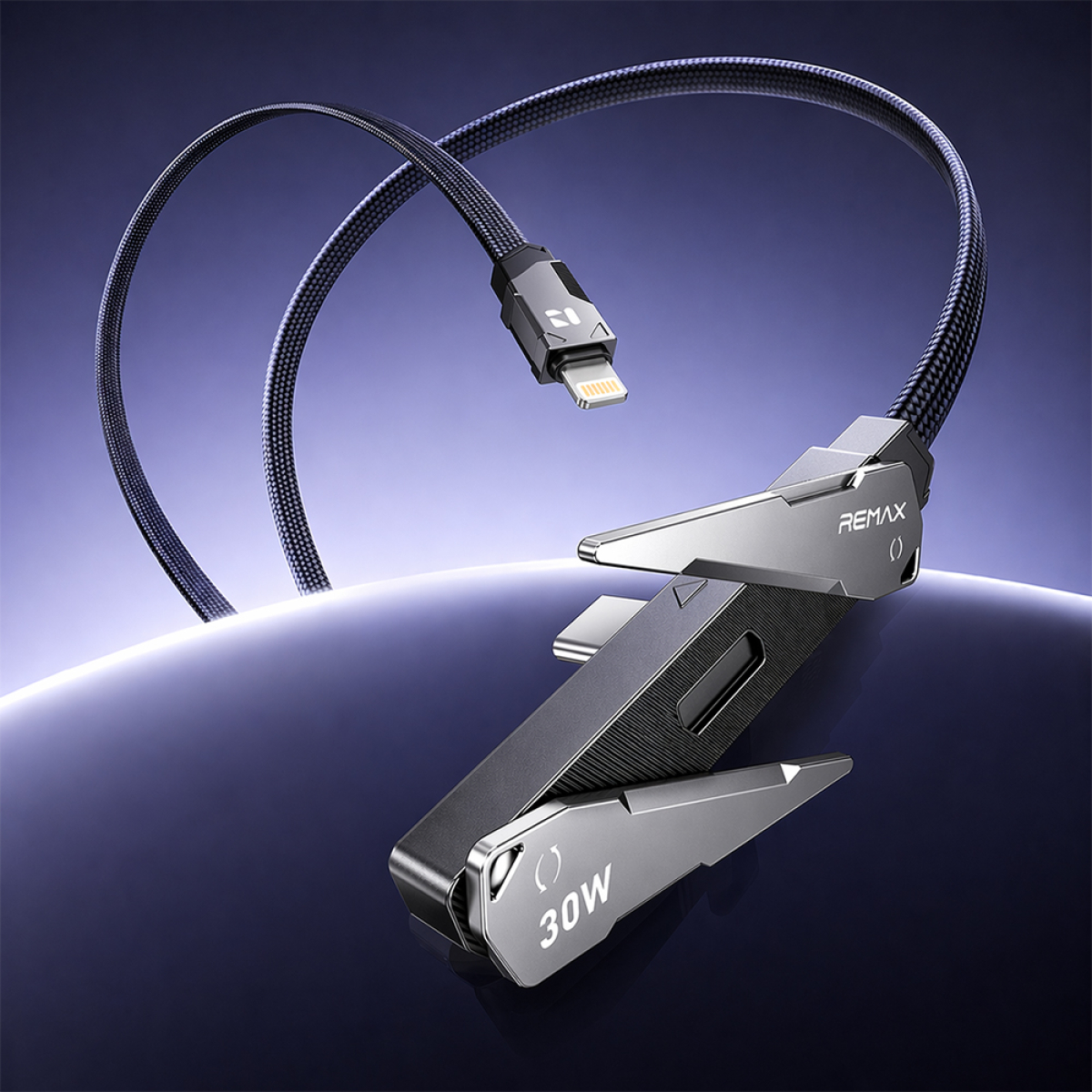Καλώδιο Φόρτισης & Δεδομένων Type-C σε Lightning PD 30W 1,2m με Βάση Κινητού REMAX CB53 - Image 3