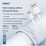 Καλώδιο Φόρτισης και Μεταφοράς Δεδομένων USB σε Micro USB 1m Remax RC-163M - Image 2