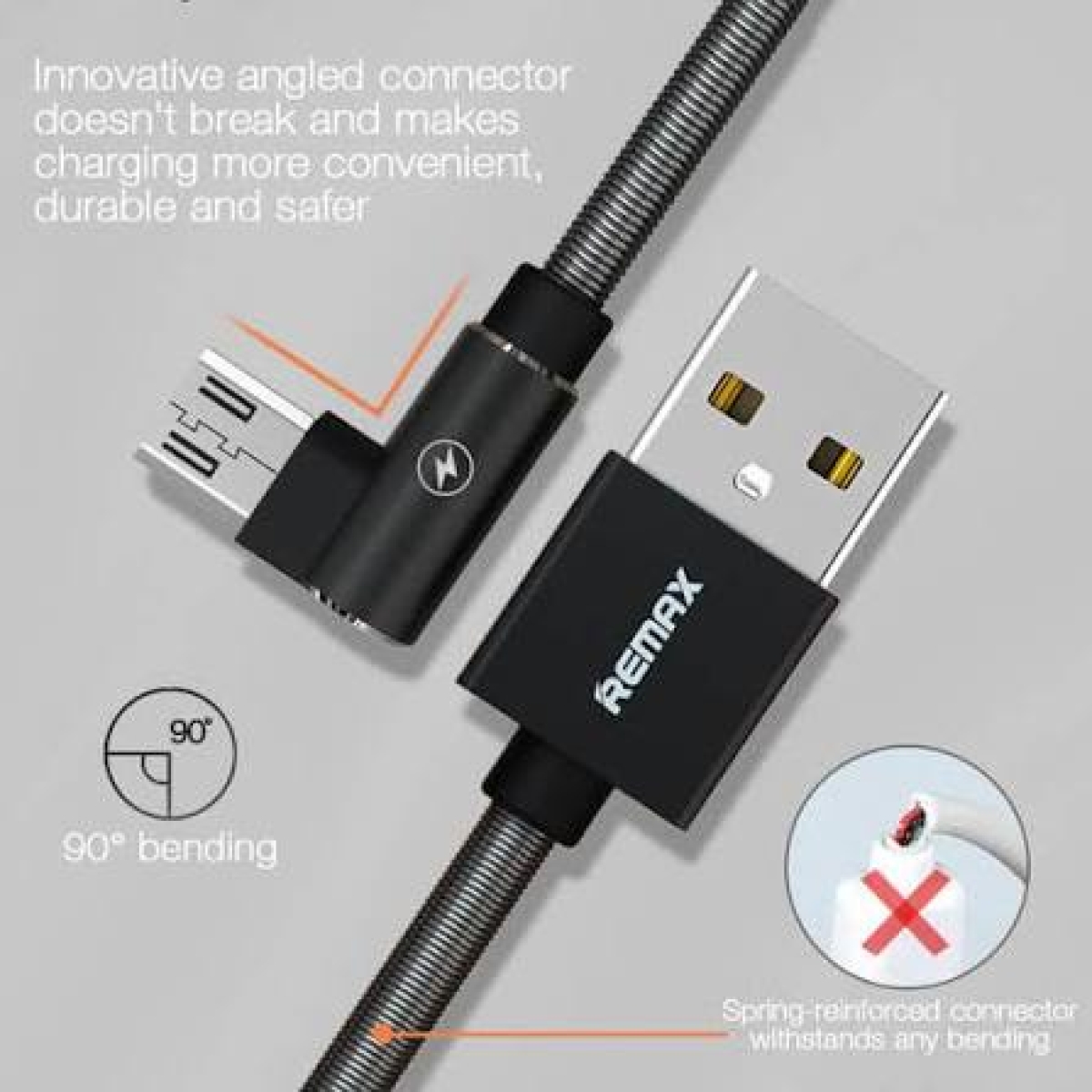 Καλώδιο Φόρτισης και Μεταφοράς Δεδομένων USB σε Micro USB 2.4A 1m Remax RC-119M - Image 4