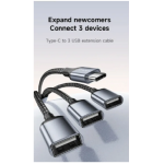 USB-C Hub 3 Θυρών USB 2.0 480Mbps 12W Awei CL-18 - Image 2