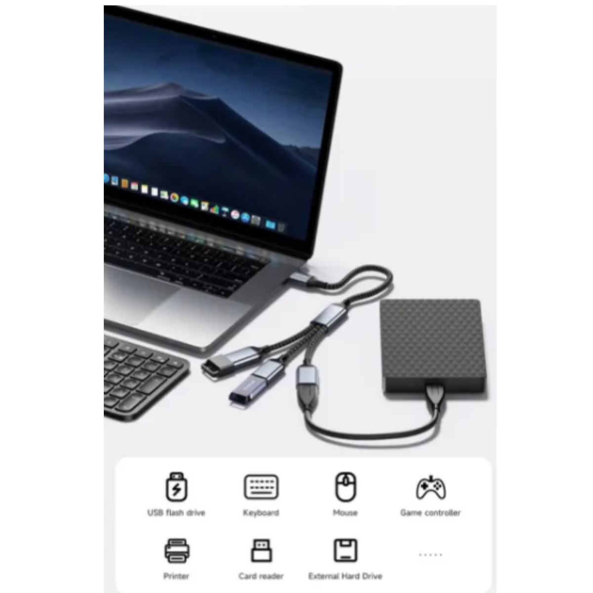 USB Hub 3 Θυρών USB 2.0 480Mbps 12W 0.46m Awei CL-8 - Image 4