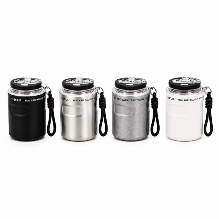 Κούπα Καφέ Hot & Cool 260ml με Καπάκι & Λουράκι H-BW-1498