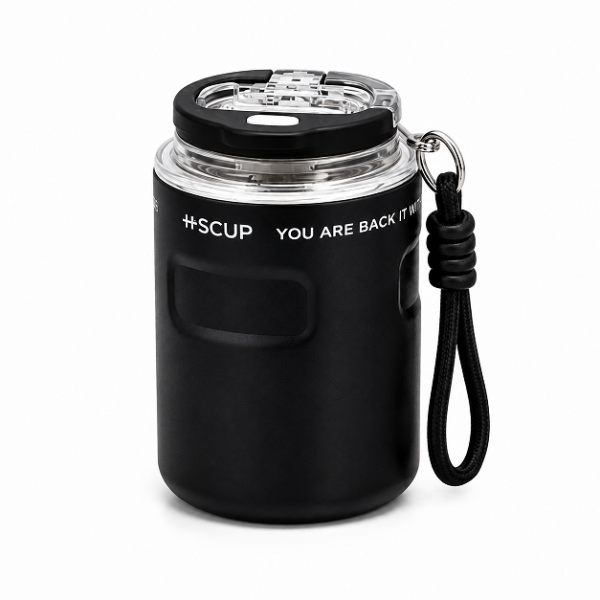 Κούπα Καφέ Hot & Cool 260ml με Καπάκι & Λουράκι H-BW-1498