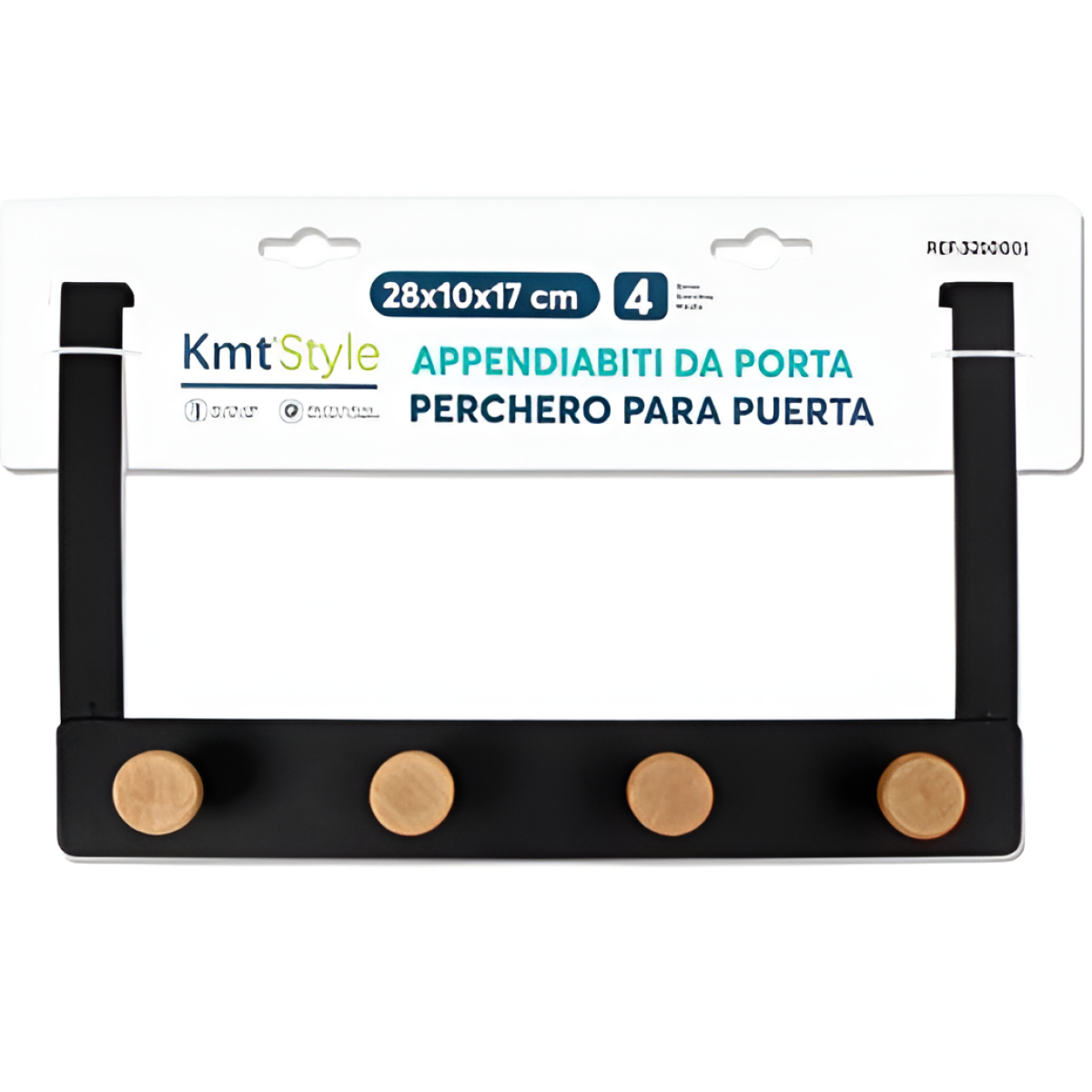 Κρεμάστρα Πόρτας με 4 Γάντζους 28cm Kmt Style 3210001 - Image 2
