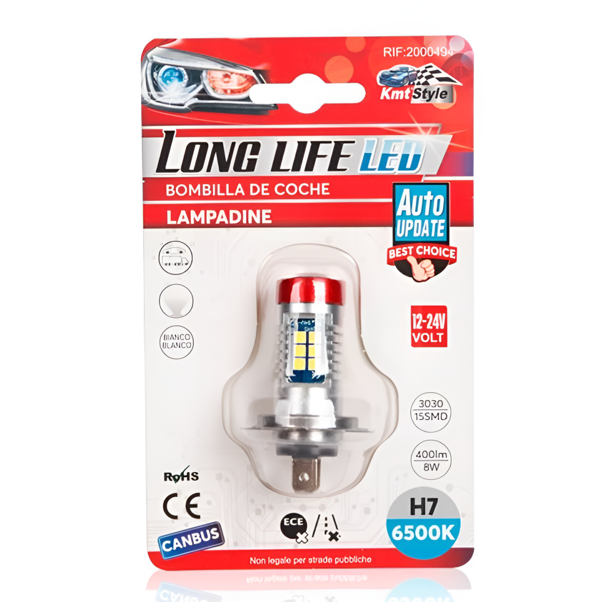 Λάμπα LED Αυτοκινήτου H7 CANBUS 6500K 8W KmtStyle 2000494