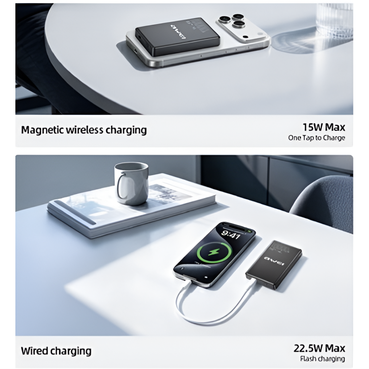 Μαγνητικό Ασύρματο Power Bank 10000mAh 20W με Αναδιπλούμενη Βάση AWEI MH805 - Image 6