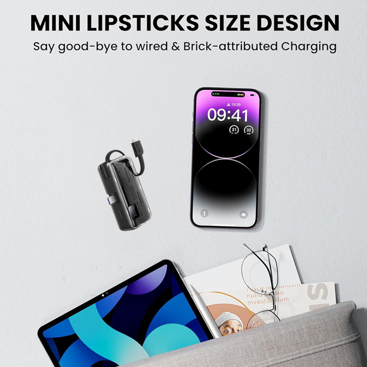 Mini Power Bank 5000mAh με Ενσωματωμένο Καλώδιο, Βύσμα Type-C & Ταχεία Φόρτιση 22.5W REMAX FP-108 - Image 6