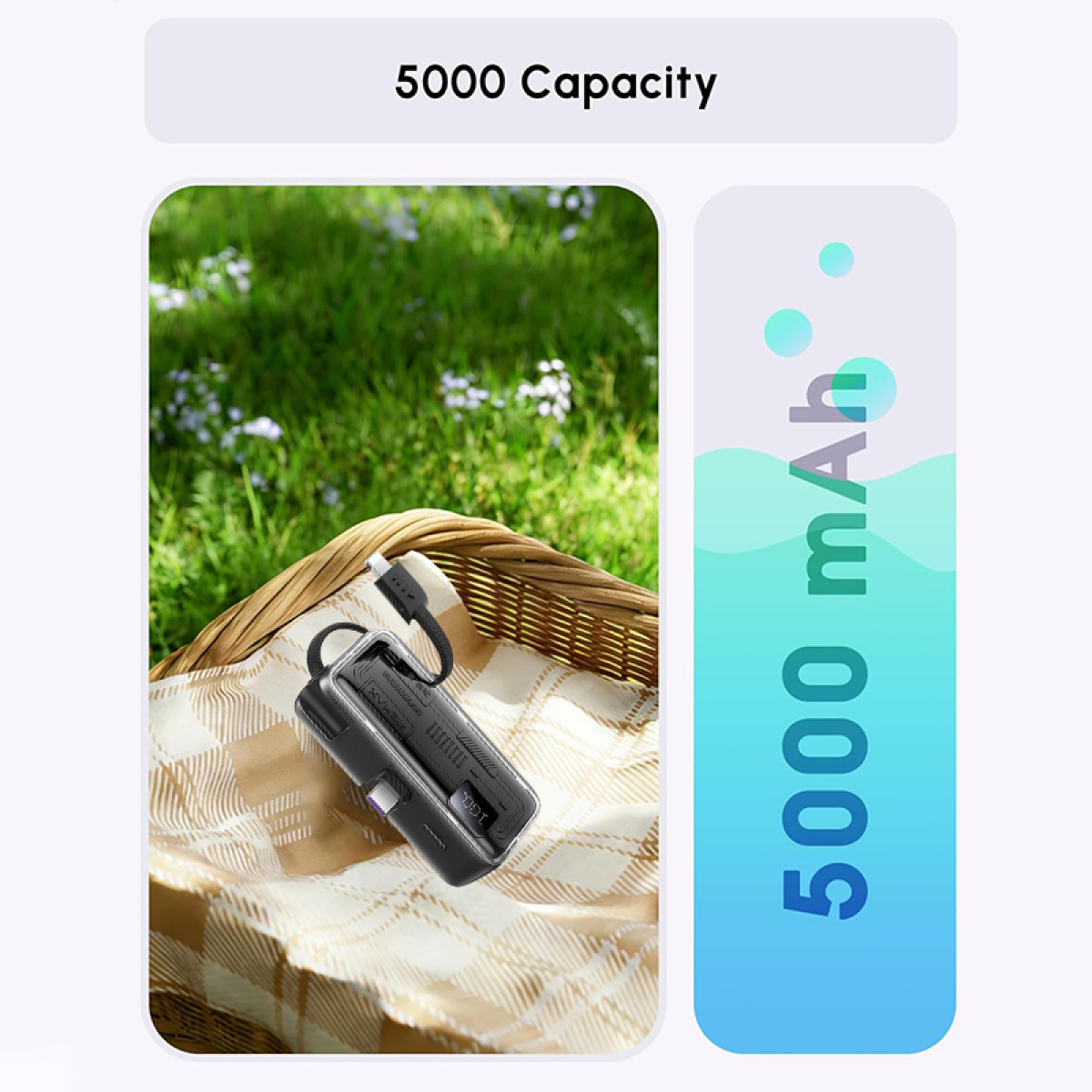 Mini Power Bank 5000mAh με Ενσωματωμένο Καλώδιο, Βύσμα Type-C & Ταχεία Φόρτιση 22.5W REMAX FP-108 - Image 7