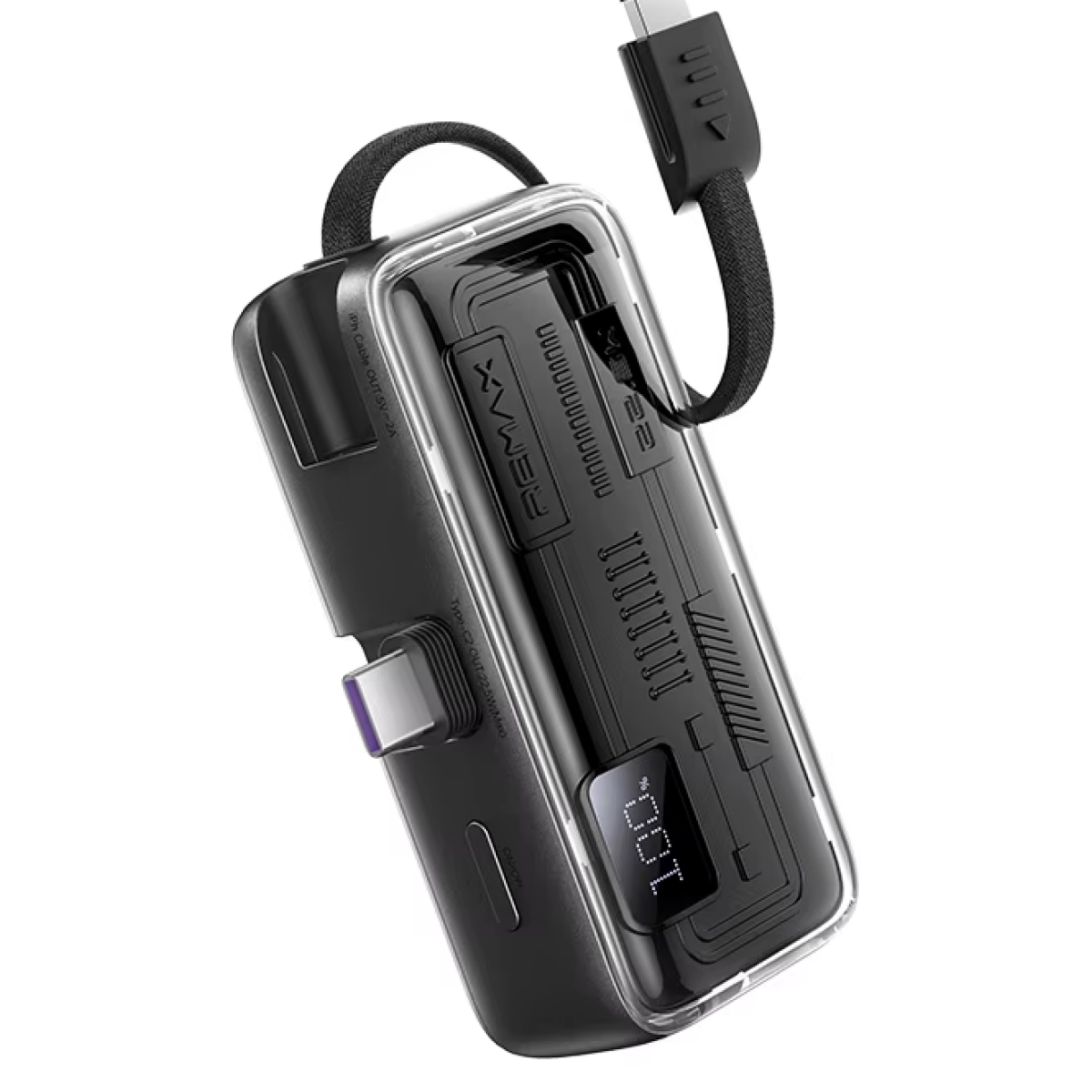 Mini Power Bank 5000mAh με Ενσωματωμένο Καλώδιο, Βύσμα Type-C & Ταχεία Φόρτιση 22.5W REMAX FP-108 - Image 2