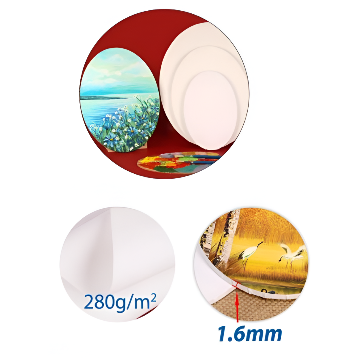 Οβάλ Τελαρωμένος Καμβάς Ζωγραφικής 280g 40x50cm Alsuomi AL6475 - Image 2