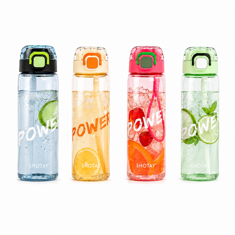 Παγούρι Νερού 600ml με Καλαμάκι, Flip-Top Καπάκι & Λαβή Μεταφοράς SHOTAY ST-7613-T