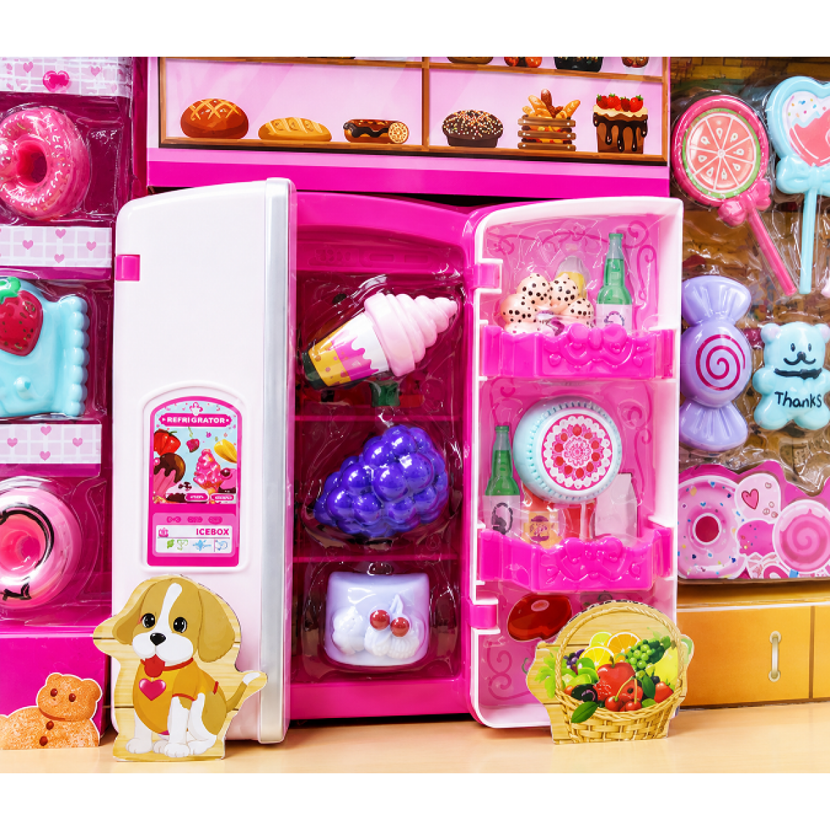 Παιδικό Ψυγείο Ζαχαροπλαστείου με Γλυκά & Αξεσουάρ 17 Τεμάχια 6138 - Image 3