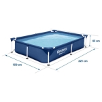 Πισίνα Bestway Steel Pro 221x150x43εκ.