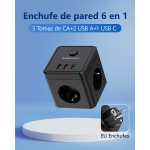 Πολύπριζο Cube 6 σε 1 με 3 Πρίζες, 2 USB-A & 1 USB-C Anrmesun AS-E3301C - Image 2