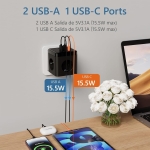 Πολύπριζο Cube 6 σε 1 με 3 Πρίζες, 2 USB-A & 1 USB-C Anrmesun AS-E3301C - Image 7