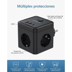 Πολύπριζο Cube 6 σε 1 με 3 Πρίζες, 2 USB-A & 1 USB-C Anrmesun AS-E3301C - Image 6