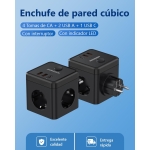 Πολύπριζο Cube 6 σε 1 με 3 Πρίζες, 2 USB-A & 1 USB-C Anrmesun AS-E3301C - Image 4