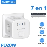 Πολύπριζο Cube 7 σε 1 με 3 Πρίζες, 2 USB-A & 2 USB-C 3840W Anrmesun AS-E3302C - Image 7