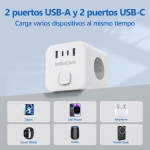 Πολύπριζο Cube 7 σε 1 με 3 Πρίζες, 2 USB-A & 2 USB-C 3840W Anrmesun AS-E3302C - Image 6