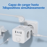 Πολύπριζο Cube 7 σε 1 με 3 Πρίζες, 2 USB-A & 2 USB-C 3840W Anrmesun AS-E3302C - Image 5