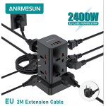 Πολύπριζο Tower 11 σε 1 2400W με 8 Πρίζες, 2 USB-A & 1 USB-C, Καλώδιο 2m Anrmesun AP-W2801C-EU - Image 5