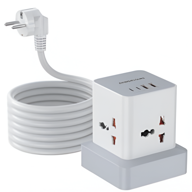 Πολύπριζο Tower 7 σε 1 2400W με 4 Πρίζες, 2 USB-A & 1 USB-C, Καλώδιο 2m Anrmesun AP-W2402C-EU