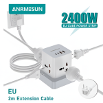 Πολύπριζο Tower 7 σε 1 2400W με 4 Πρίζες, 2 USB-A & 1 USB-C, Καλώδιο 2m Anrmesun AP-W2402C-EU - Image 2