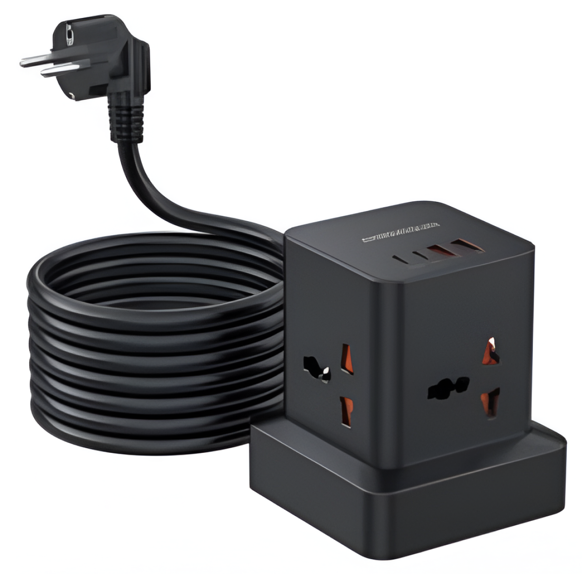 Πολύπριζο Tower 7 σε 1 2400W με 4 Πρίζες, 2 USB-A & 1 USB-C, Καλώδιο 2m Anrmesun AP-W2402C-EU - Image 3