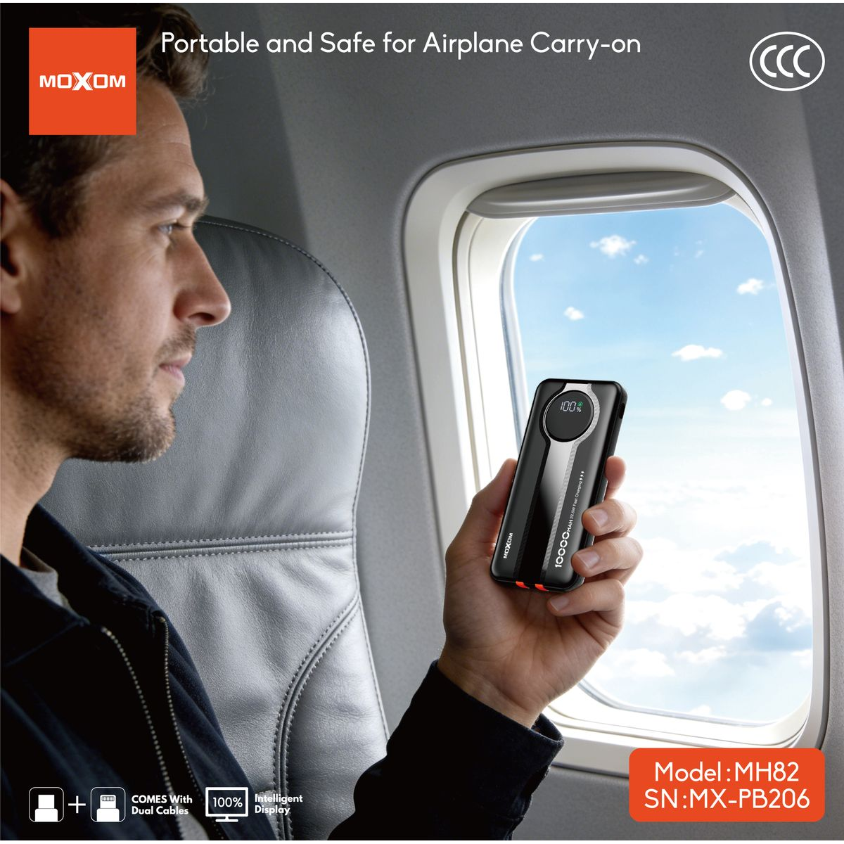 Power Bank 10000mAh με Γρήγορη Φόρτιση 22.5W & PD 20W Moxom MX-PB206 - Image 4