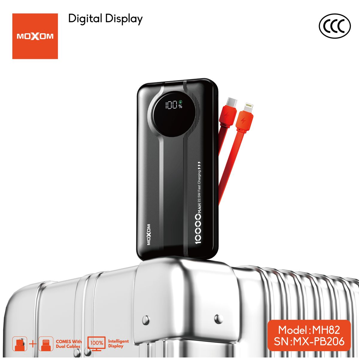 Power Bank 10000mAh με Γρήγορη Φόρτιση 22.5W & PD 20W Moxom MX-PB206 - Image 8