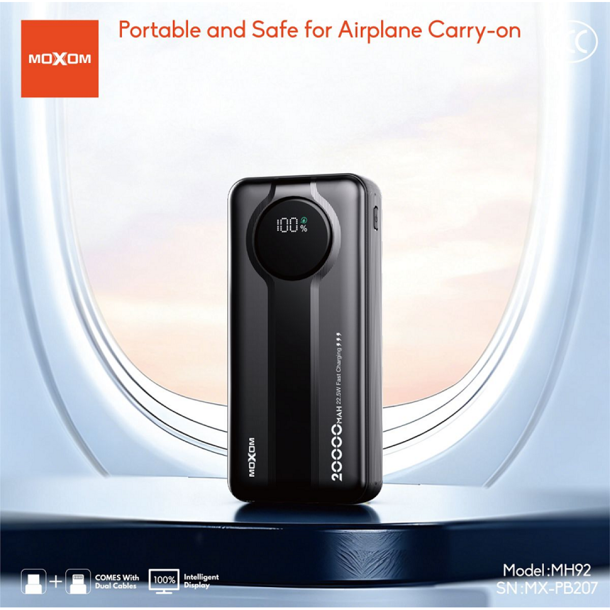 Power Bank 20.000mAh με Γρήγορη Φόρτιση 22,5W Moxom MX-PB207 - Image 4