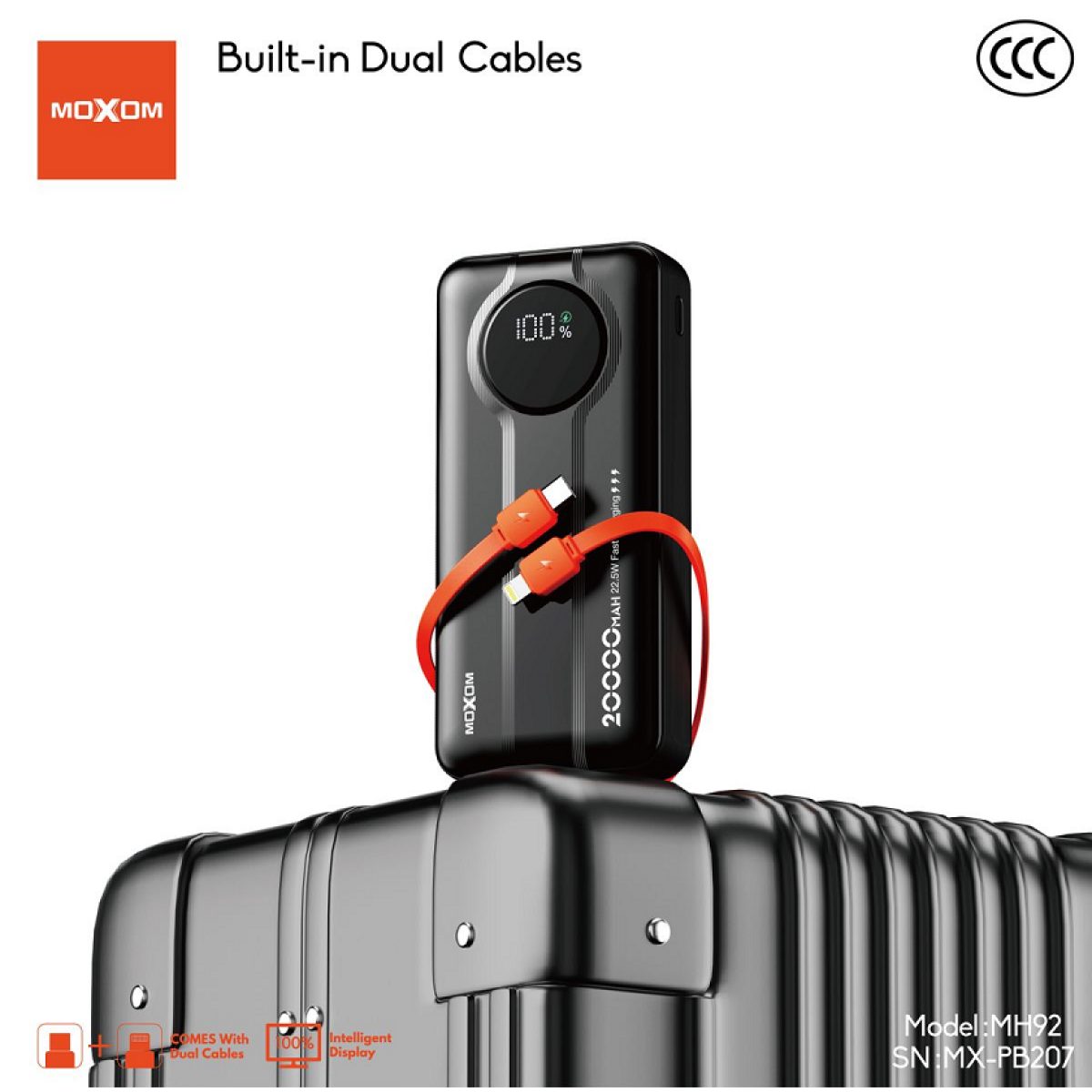 Power Bank 20.000mAh με Γρήγορη Φόρτιση 22,5W Moxom MX-PB207 - Image 7