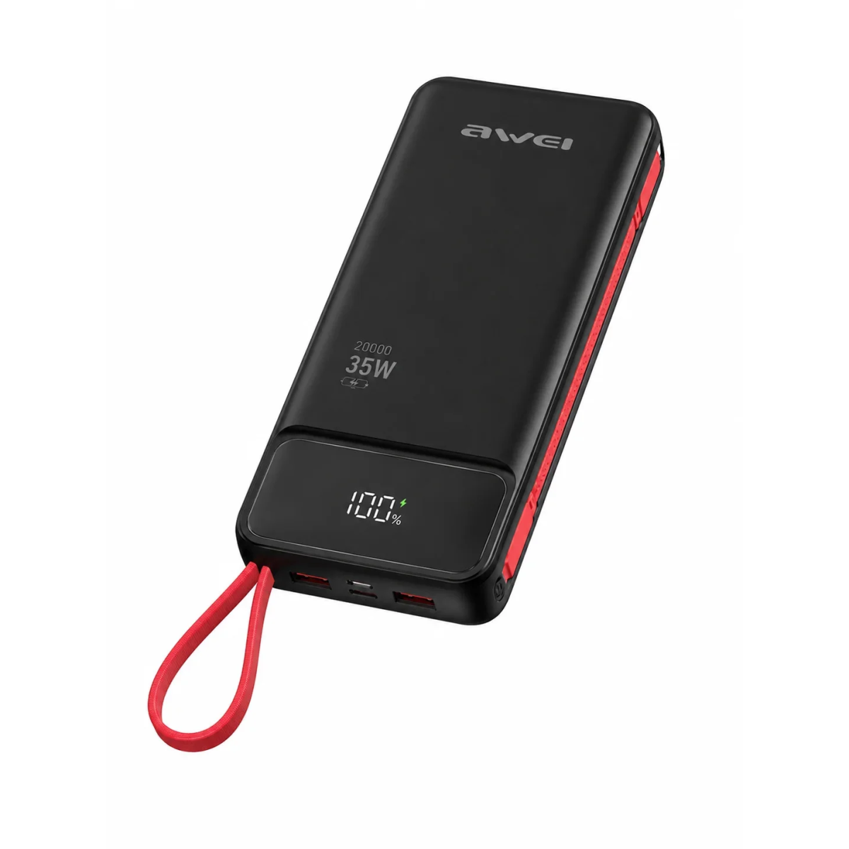 Power Bank 20000mAh 35W PD με Ενσωματωμένο Καλώδιο Type-C & Lightning AWEI S22 - Image 3