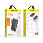 Power Bank 20000mAh 35W PD με Ενσωματωμένο Καλώδιο Type-C & Lightning AWEI S22 - Image 5
