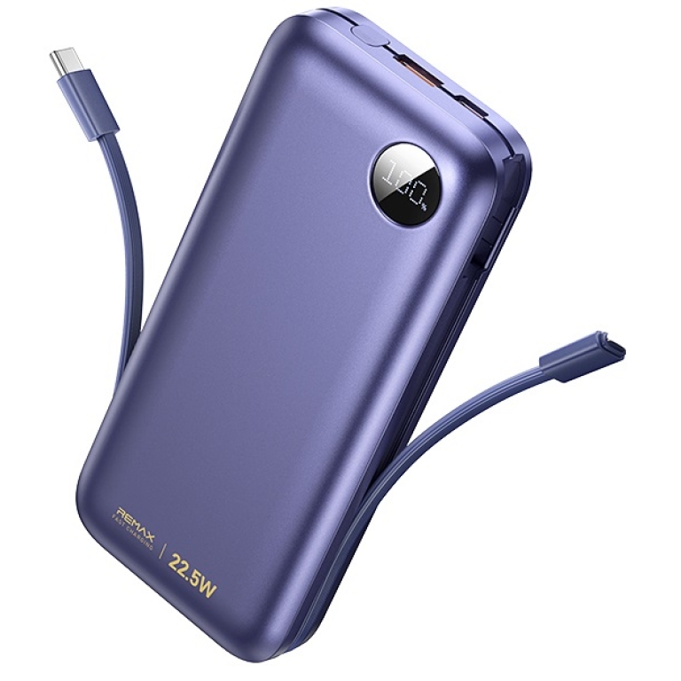 Power Bank 20000mAh με Ενσωματωμένα Καλώδια & Ταχεία Φόρτιση 22.5W REMAX FP-130
