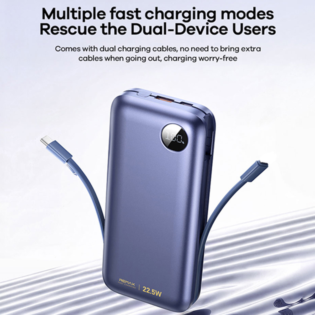 Power Bank 20000mAh με Ενσωματωμένα Καλώδια & Ταχεία Φόρτιση 22.5W REMAX FP-130 - Image 4