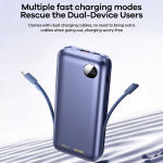 Power Bank 20000mAh με Ενσωματωμένα Καλώδια & Ταχεία Φόρτιση 22.5W REMAX FP-130 - Image 4