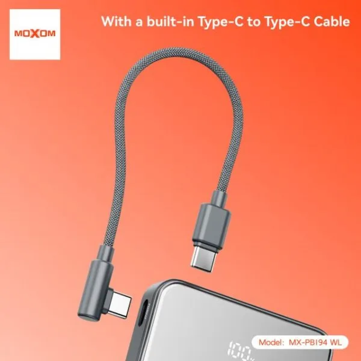 Power Bank MagSafe 10000mAh με Γρήγορη Φόρτιση 22.5W και Ενσωματωμένο Καλώδιο Type-C Moxom MX-PB194 - Image 3