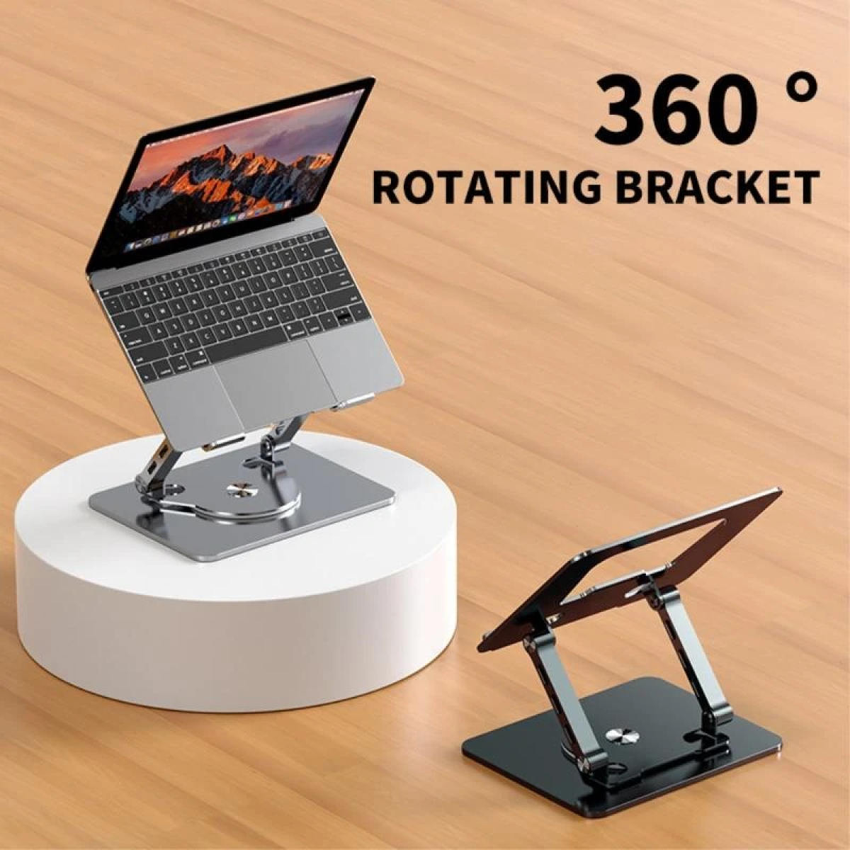 Πτυσσόμενη Βάση Laptop Ρυθμιζόμενη με Περιστροφή 360° από Carbon Steel YY-J29 - Image 6